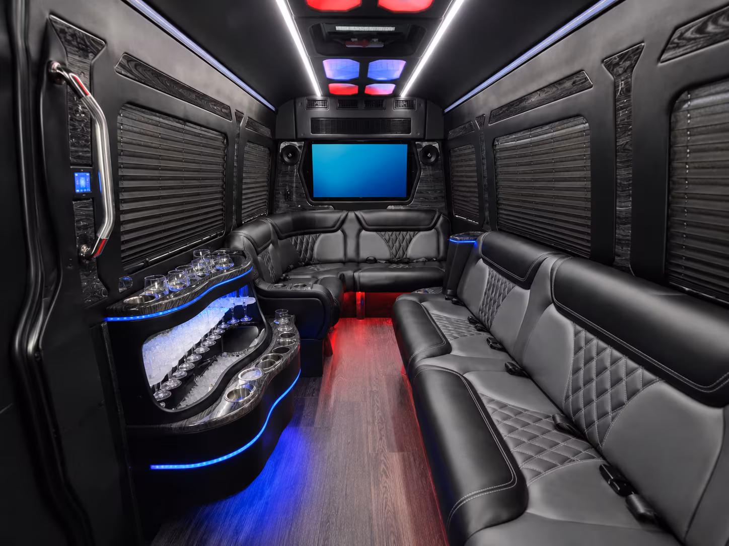 plantation 50 passenger party bus inside